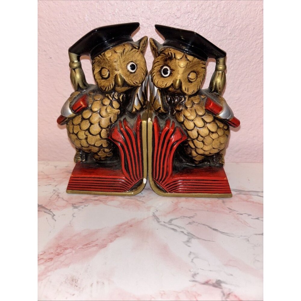 MCM Ceramic Owl Graduation Winking Owls Red Made In Japan